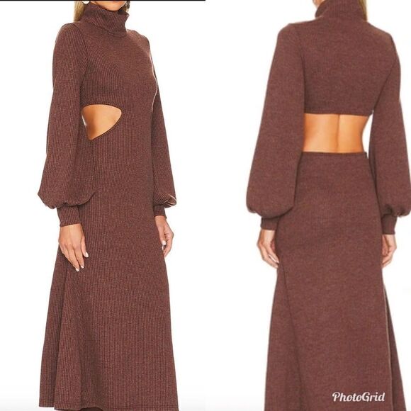 Revolve WeWoreWhat Cocoa Cut Out Sweater Dress - Picture 1 of 8